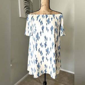 Olivaceous Mini Cactus Print Dress/Shirt